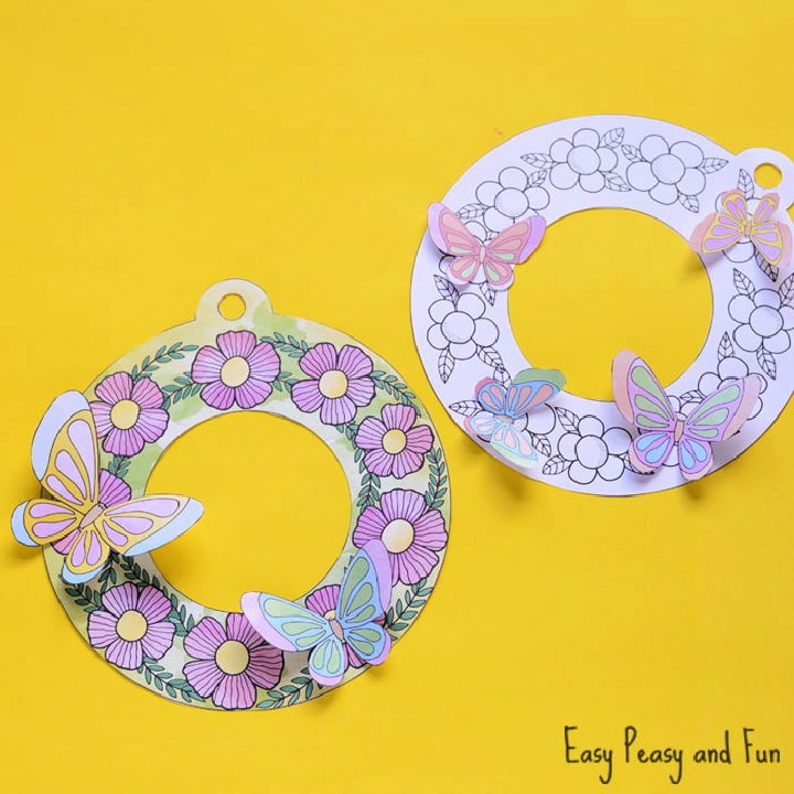 Printable Flower Wreath Spring March Craft 