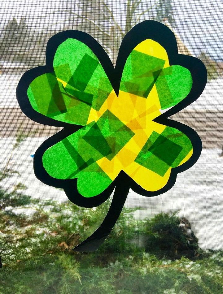 Stained Glass Clover Craft for Kids