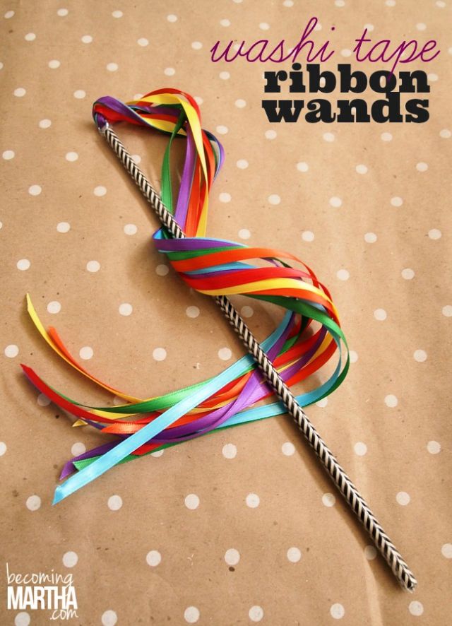 DIY Washi Tape Ribbons Wand