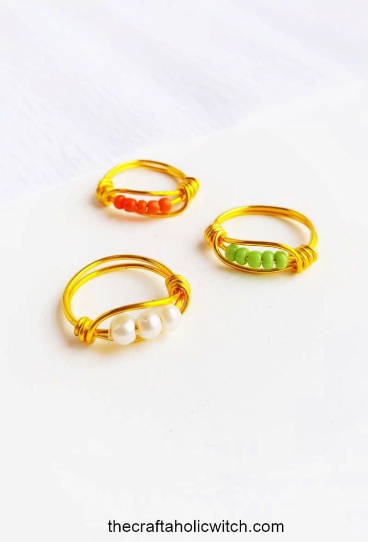 Adorable DIY Beaded Wire Wrapped Ring