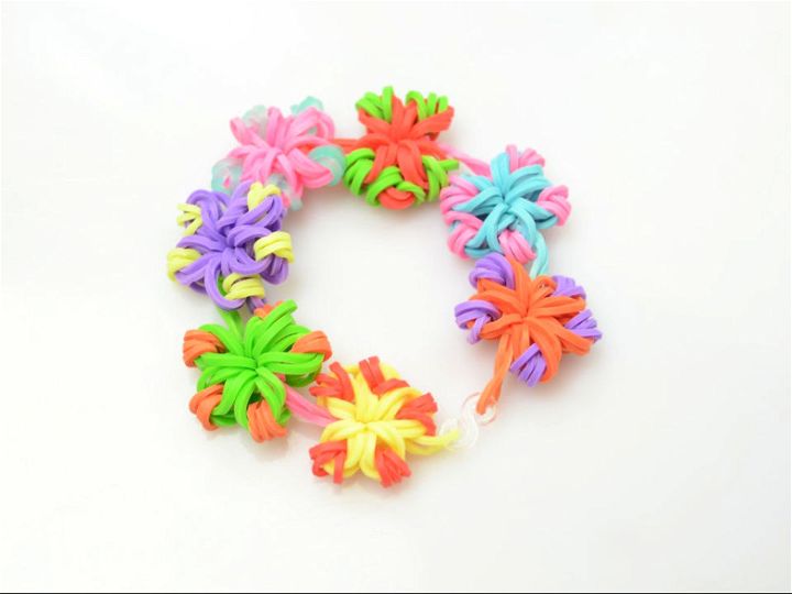 Candy Color Rubber Band Flower Bracelet