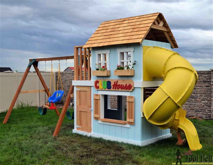 DIY Clubhouse Play Set and Swing