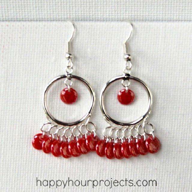 Cute DIY Tangerine Chandelier Earrings