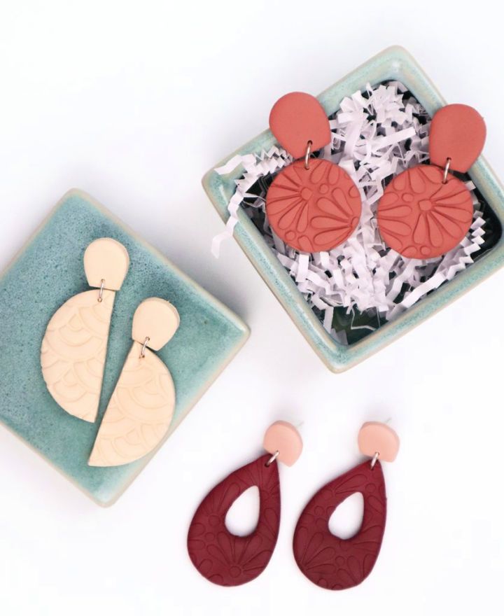 DIY Embossed Clay Earrings With Cricut Silhouette