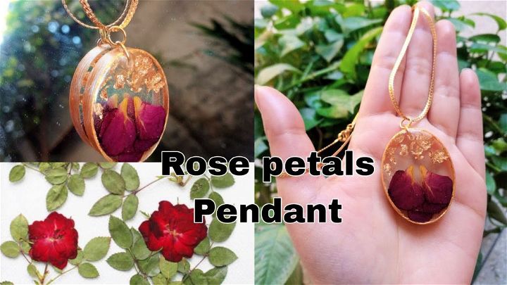 DIY Epoxy Resin Pendant With Rose Petals