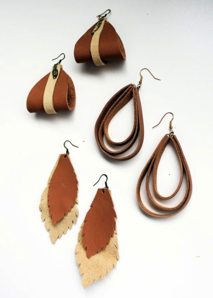 Leather Earrings Step by Step Tutorial 