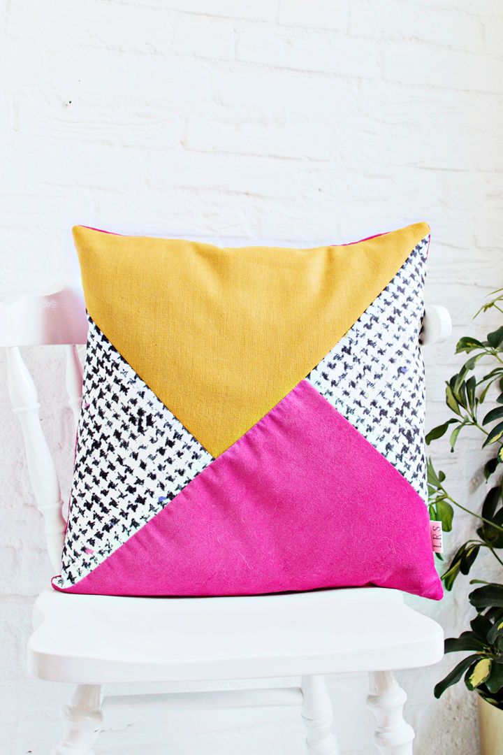 Easy DIY Color Block Print Cushion Cover