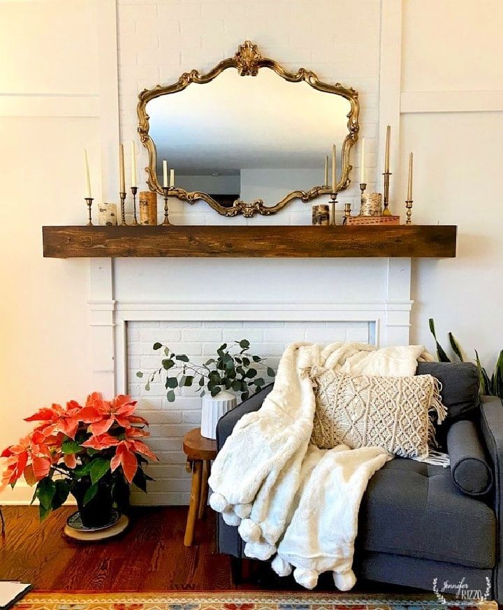 Easy and Inexpensive Faux Fireplace Overmantel Makeover