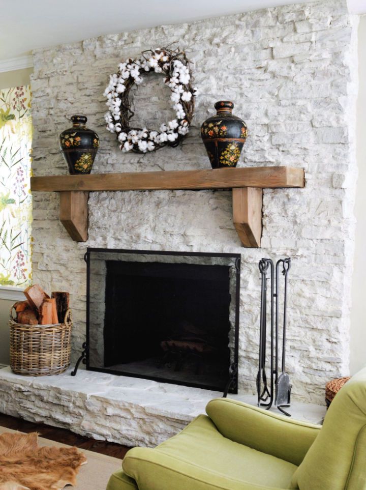 Stone Fireplace Makeover Tutorial