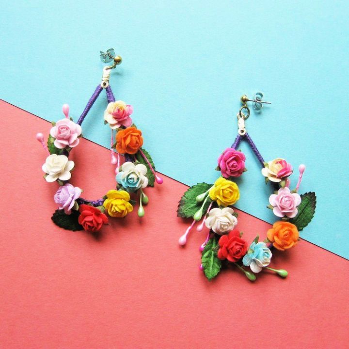 Floral Hoop Earrings Design