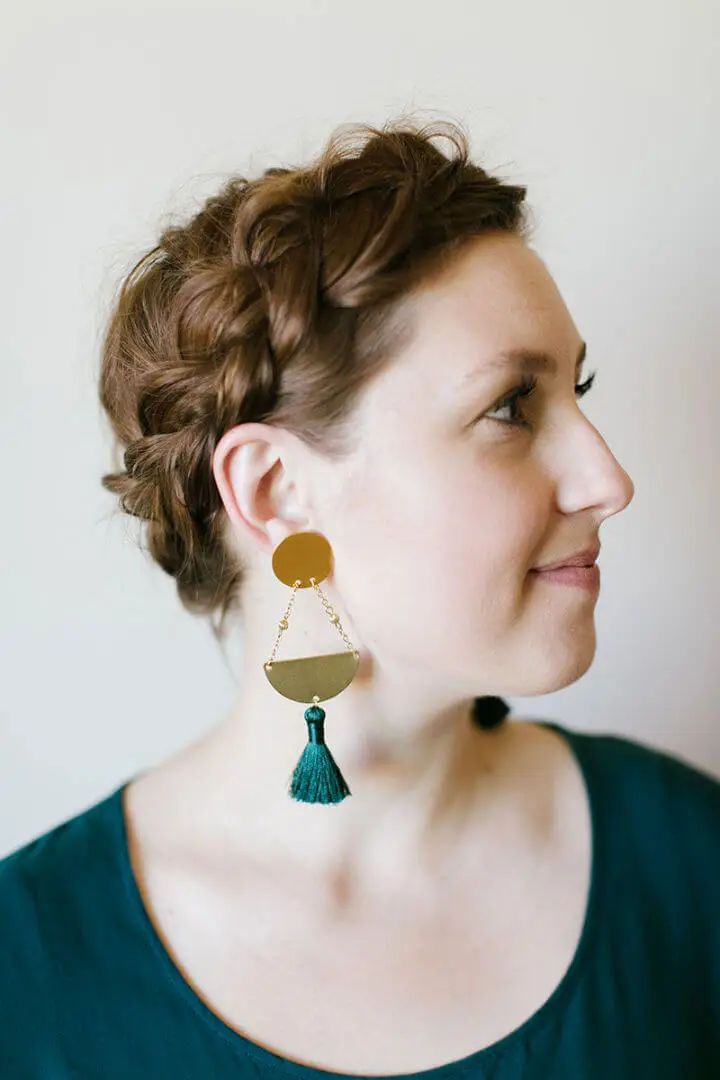Handmade Geometric Tassel Earrings