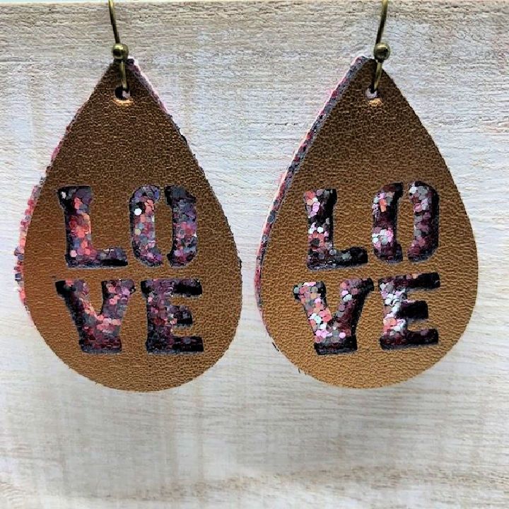 Handmade Love Leather Earrings