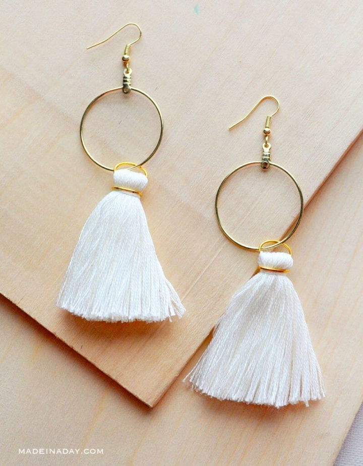 How to Make Hoop Tassel Earrings