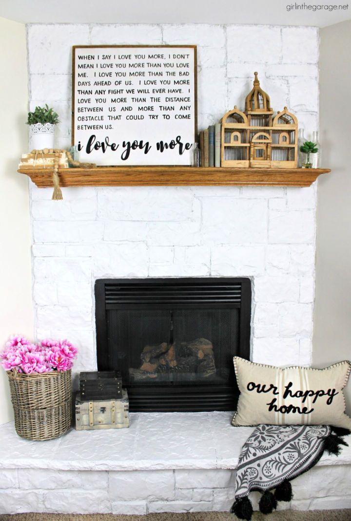 How to Paint a Stone Fireplace White at Home