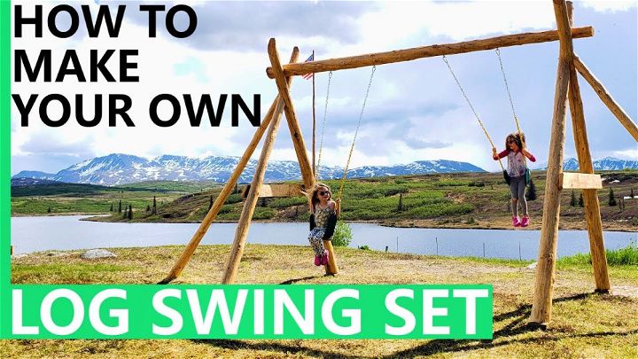 Easy DIY Log Swing Set