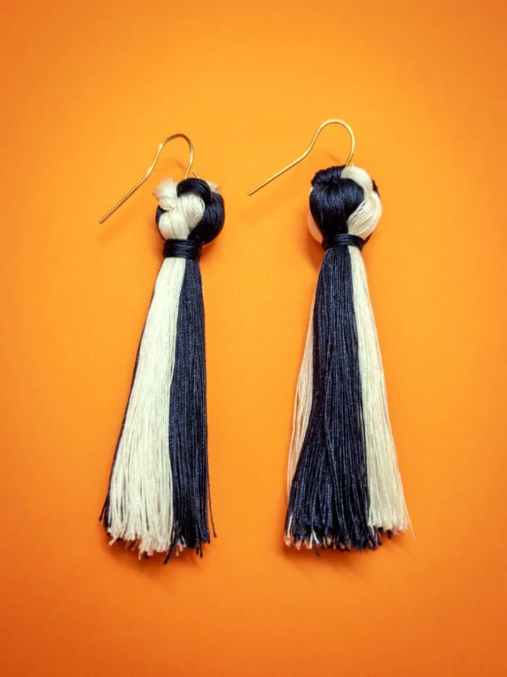 Make Silk Thread Tassels Earrings