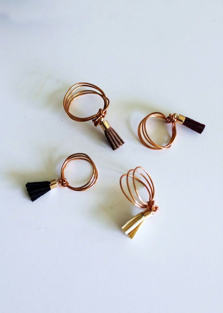 Make a Wire Wrapped Ring With Leather Tassel