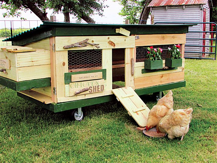 Mobile Wooden Chicken Tractor Idea