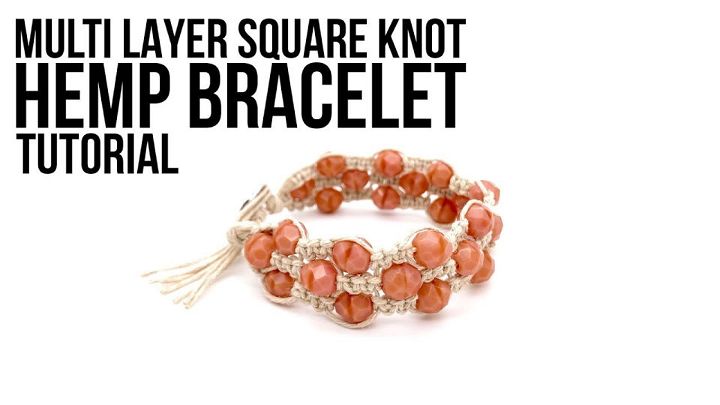 Multi Layer Square Knot Hemp Bracelet Pattern