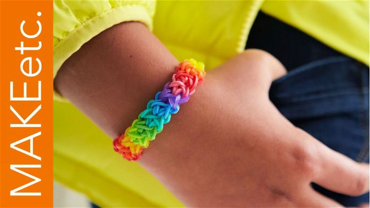 Rainbow Coloured Double Cross Rubber Band Bracelet