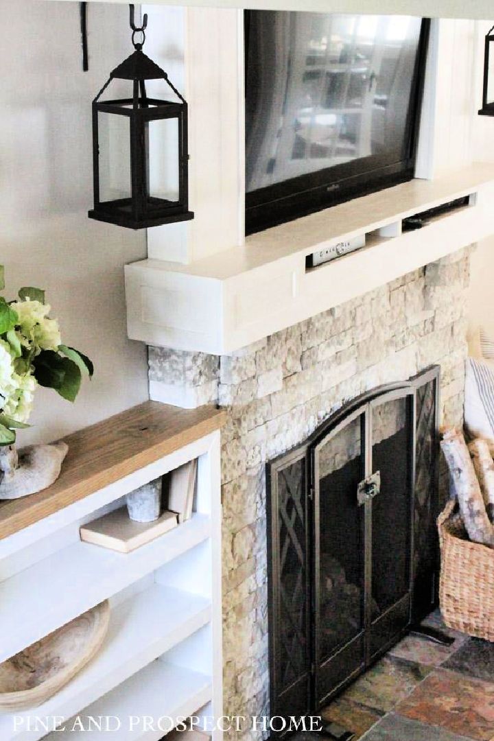 Simple Brick Fireplace Makeover With Airstone