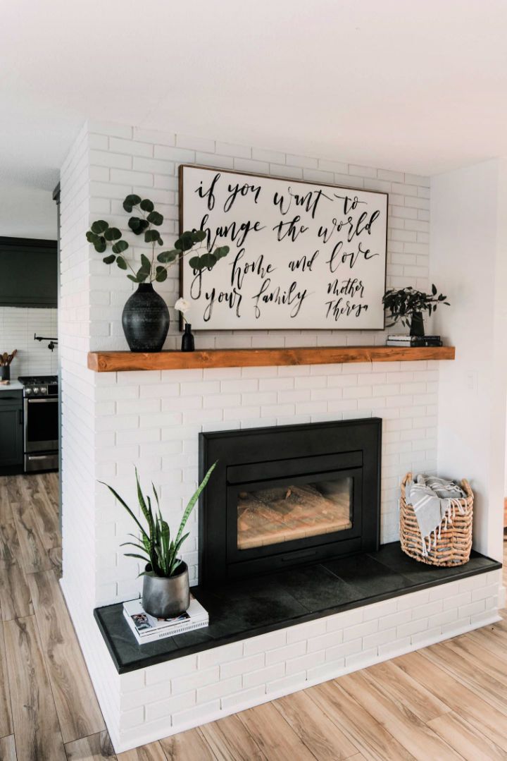 Painting Brick Fireplace With a Paint Sprayer