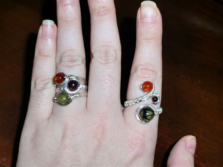 Simple Wire Wrapped Rings With Beads