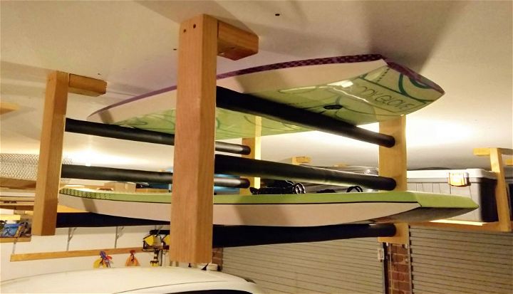 DIY Ceiling Mounted Bodyboard and Surfboard, Storage Rack