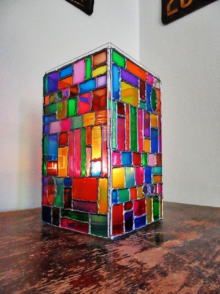 Make Faux Stained Glass Mosaic Luminary