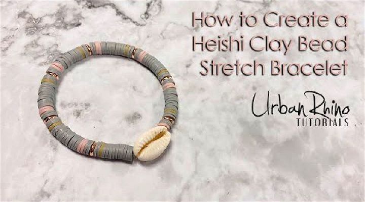 DIY Heishi Clay Bead Stretch Bracelet 