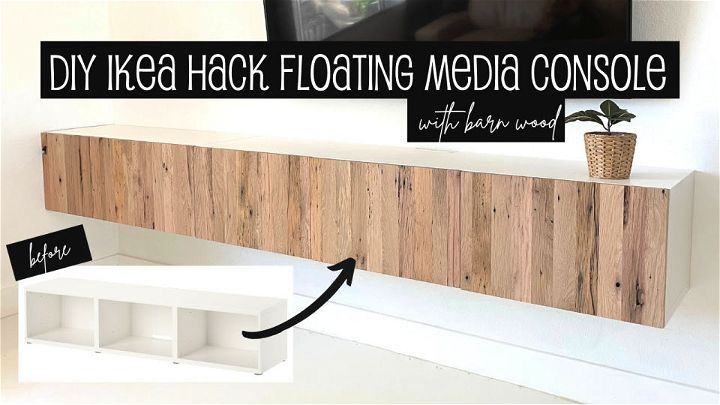 DIY Floating Media Console With Barn Wood