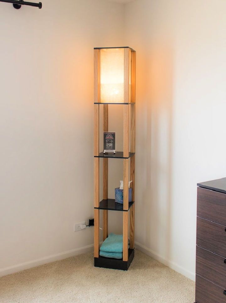 DIY Floor Lamp With Shelves