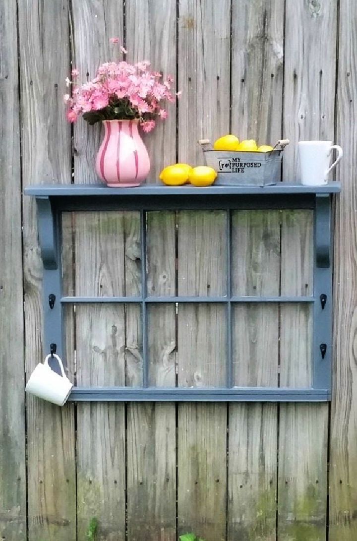 DIY Gray Window Shelf
