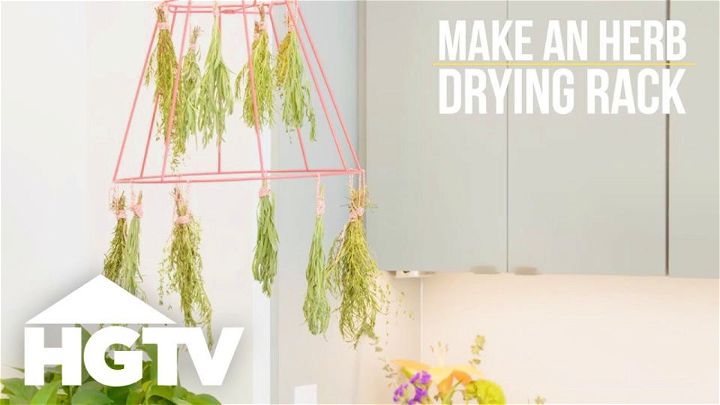 DIY Herb Drying Rack From an Old Lampshade