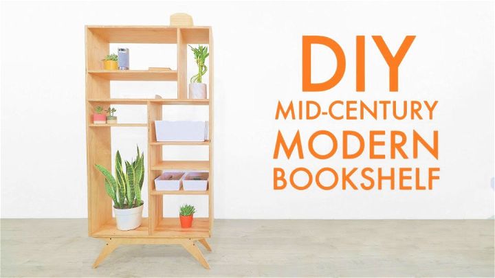 DIY Mid Century Modern Plywood Bookcase