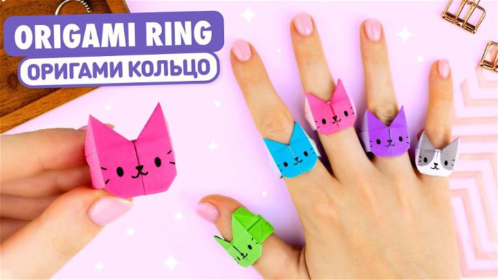 DIY Origami Paper Cat Ring