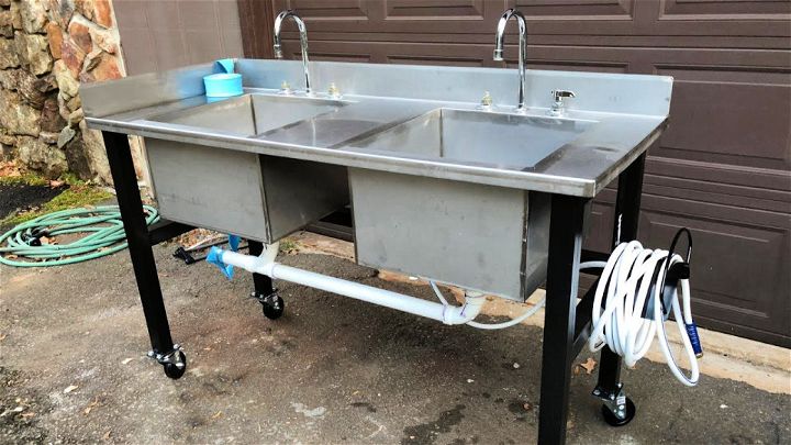 DIY Stainless Steel Outdoor Sink