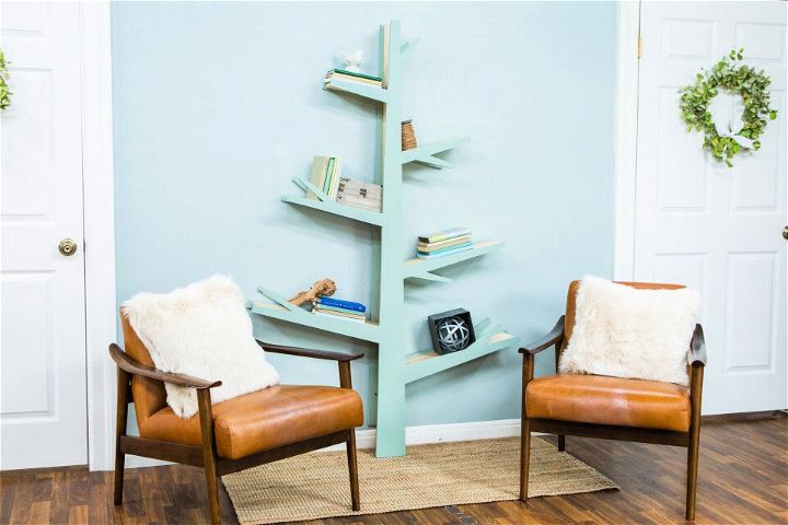 DIY Tree Bookshelf Using Plywood