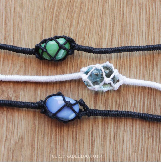 Easy DIY Netted Stone Friendship Bracelets