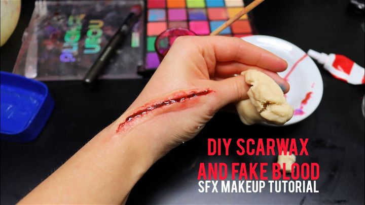 Fake Blood Scar Wax and Fake Cuts With Both