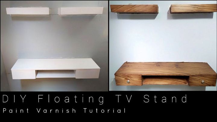 Floating TV Stand Paint Varnish Tutorial