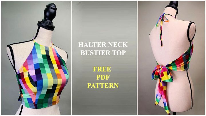Halter Neck Bustier Crop Top PDF Pattern
