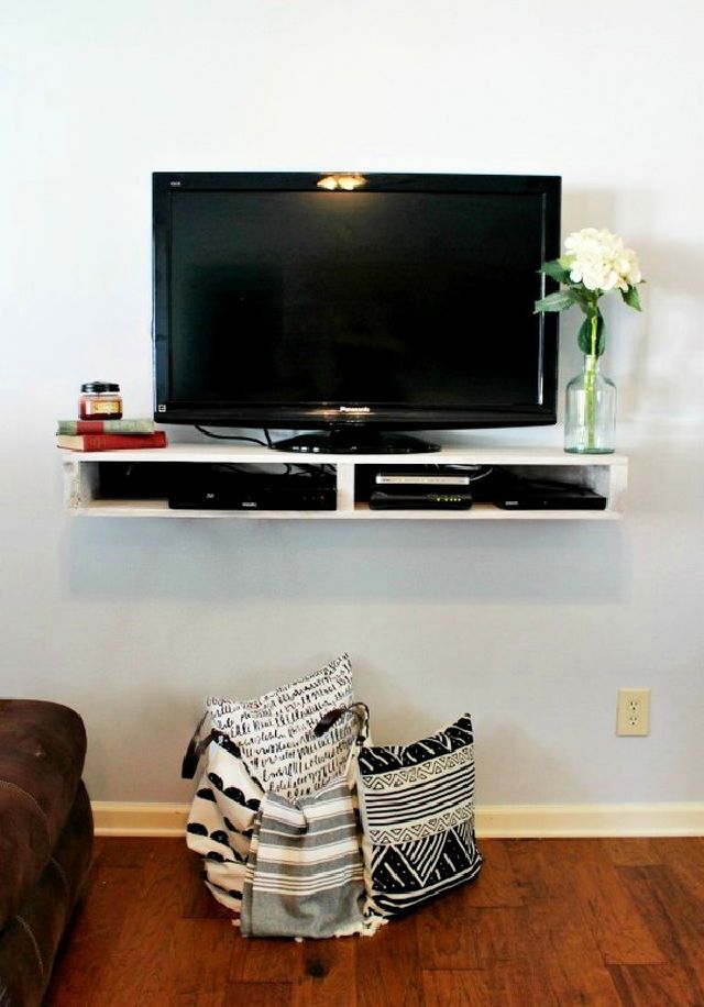 Handmade Bedroom Floating TV Shelf