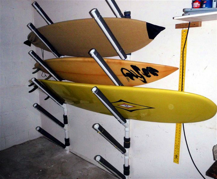 Homemade Horizontal PVC Pipe Surfboard Rack