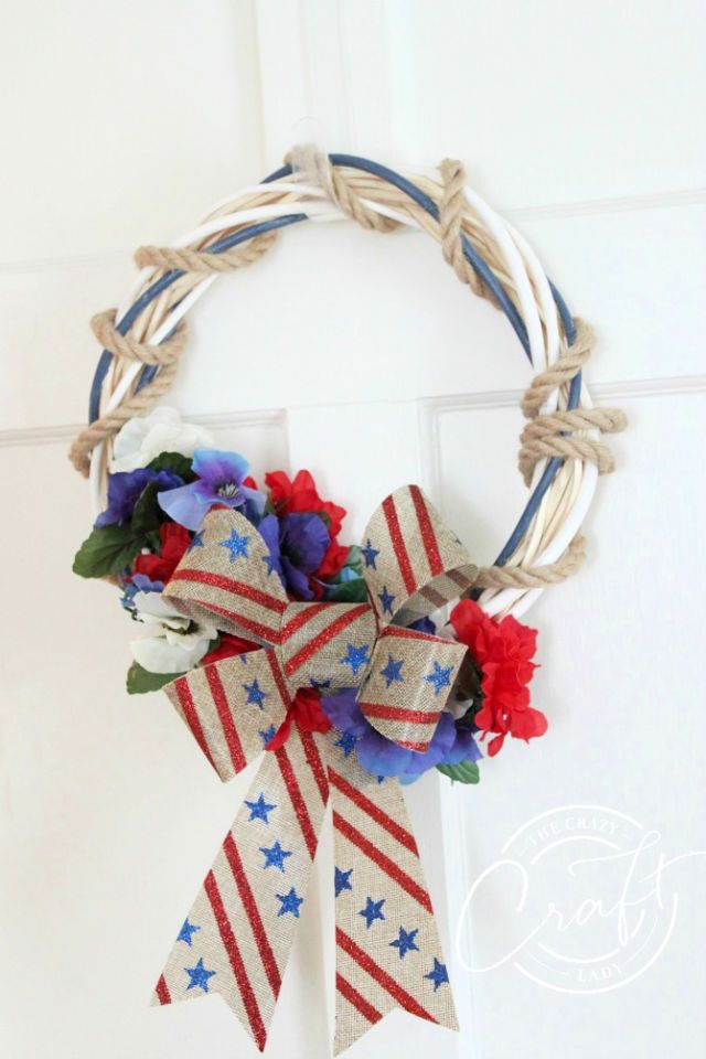 Simple DIY Dollar Store Patriotic Wreath