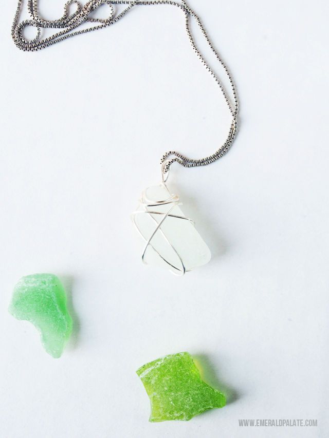 Simple DIY Necklace With Sea Glass, Stones