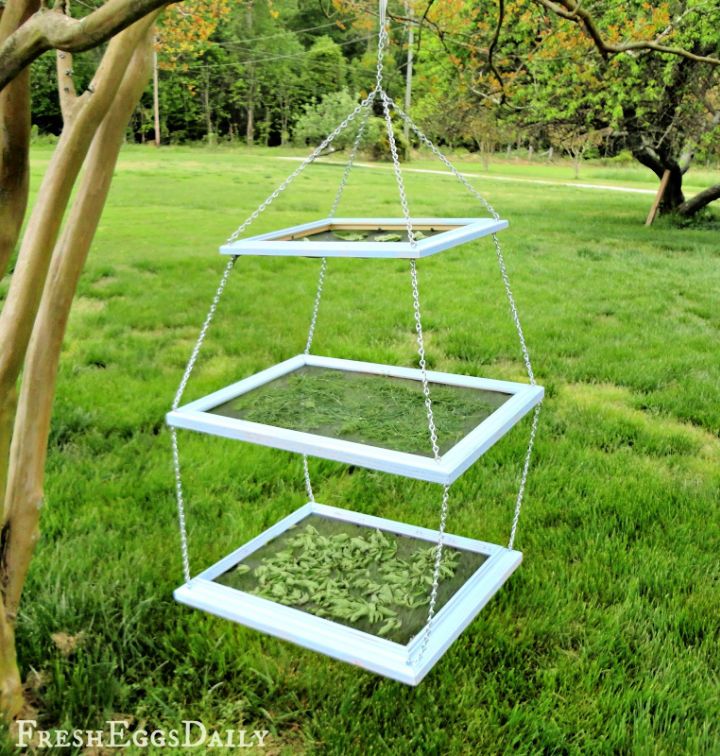 Tiered Herb Drying Rack Using Repurposed Picture Frames