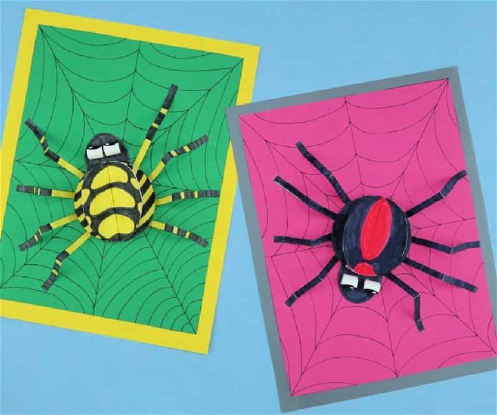 3D Paper Spider Art and Craft