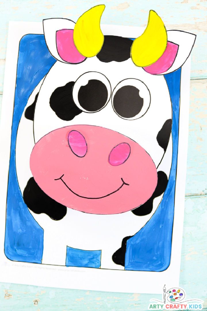 3D Paper Cow Craft for Preschoolers