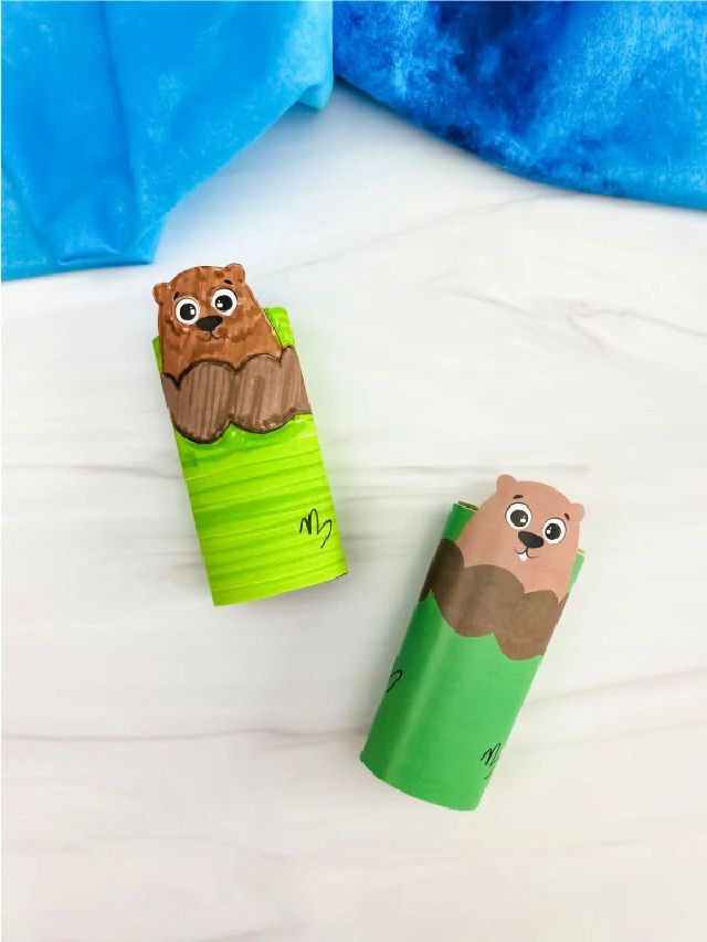 Adorable DIY Groundhog Toilet Paper Roll